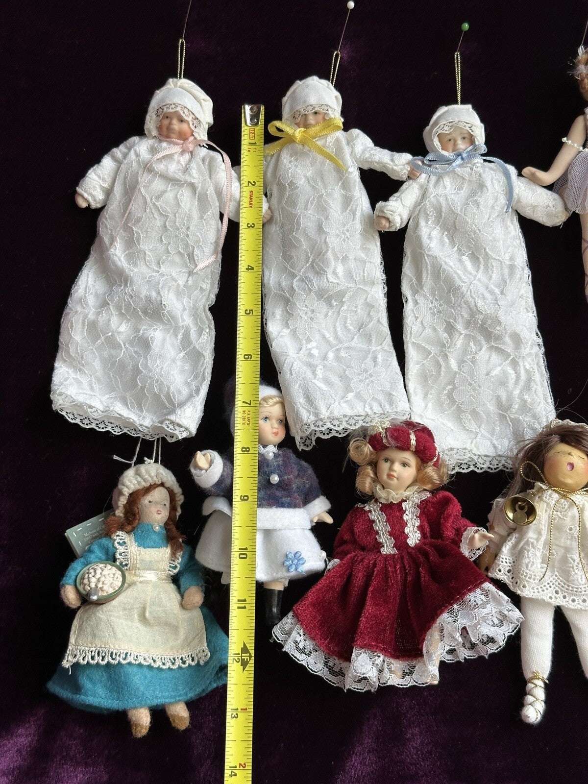 Lot of 10 Christmas Tree Decoration Ornament Dolls