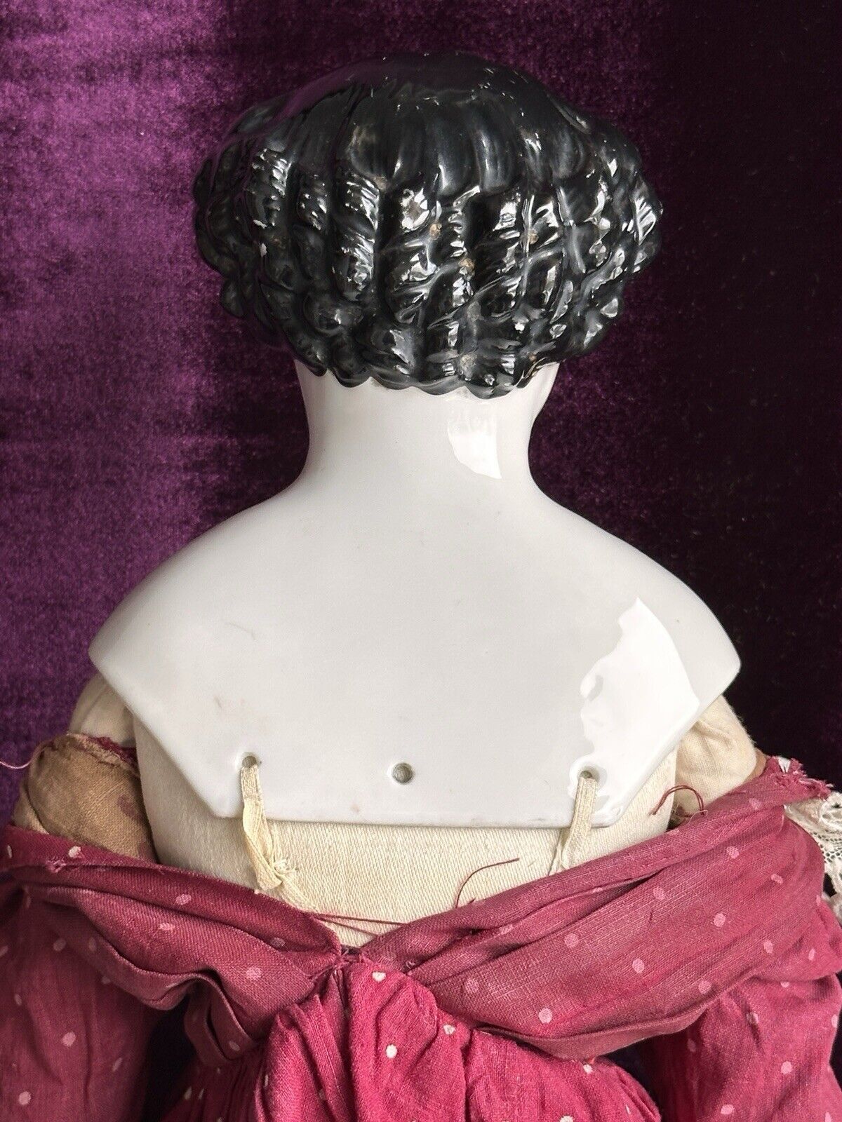 Antique German 22.5” Flat Top Highbrow China Shoulder Head Doll