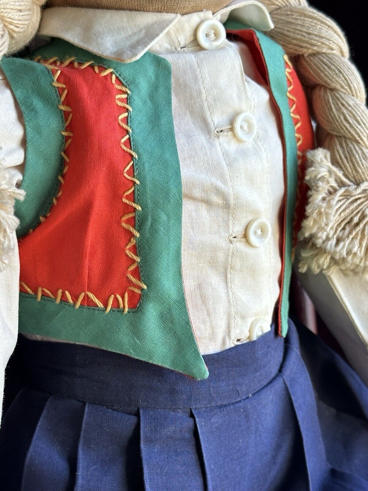 Vintage American 22” All Original WPA Milwaukee Stockinette Cloth Doll