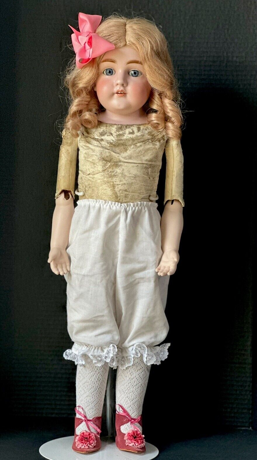 Antique JDK Kestner Mold 154 Bisque Head/Shoulder Leather Body 26” Doll