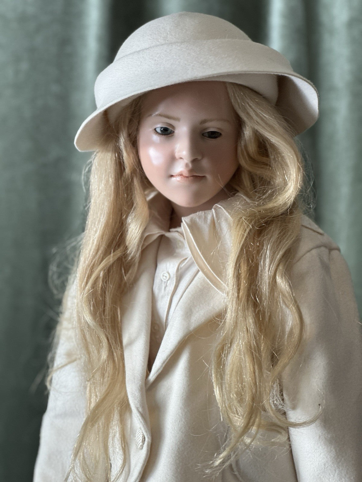 Artist Hildegard Gunzel Wax Over Porcelain Portrait 34” Doll “Stella” Sample