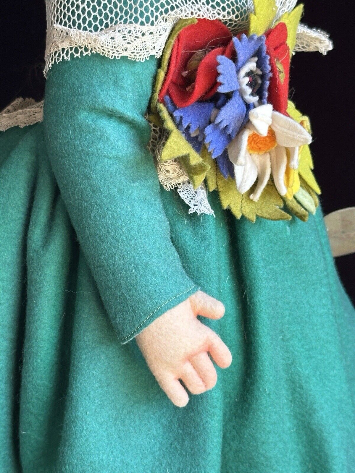 Vintage Italian Lenci 19” Felt Doll in Regional Torino Costume with Tags