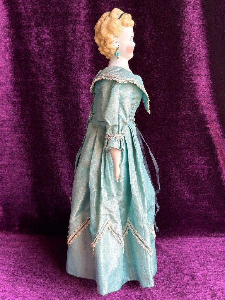 Antique German 16.5” Parian China Bisque Shoulder Head Fashion Doll