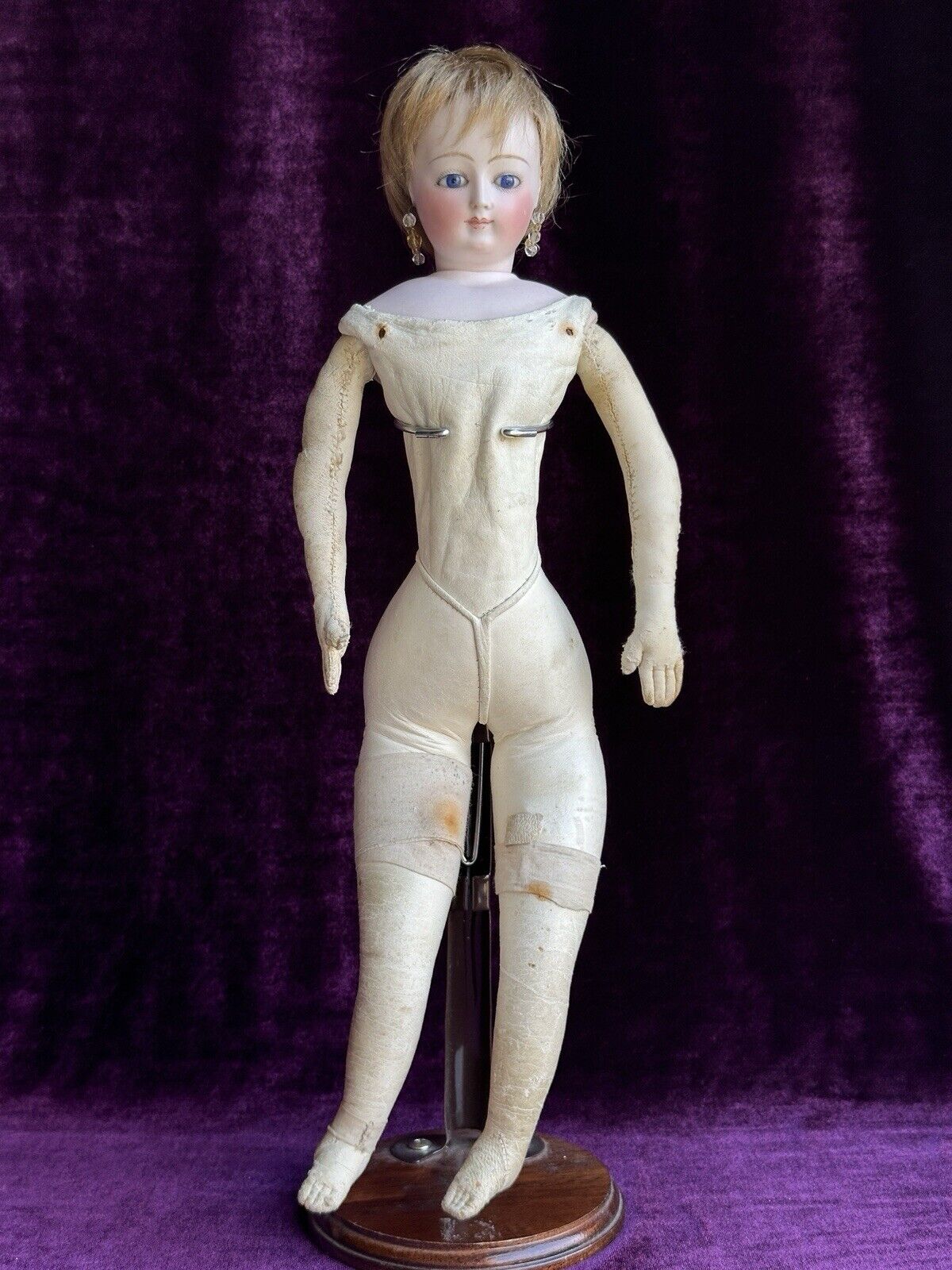 Antique French 15” Louis Doleac Bisque Head Fashion Depose Poupee Doll