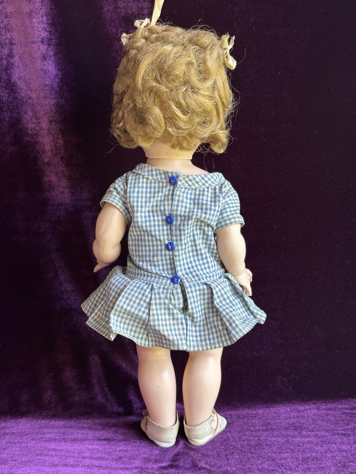 Vintage Plastic 16” Pedigree Made in England Flirty Eyes Toddler Doll