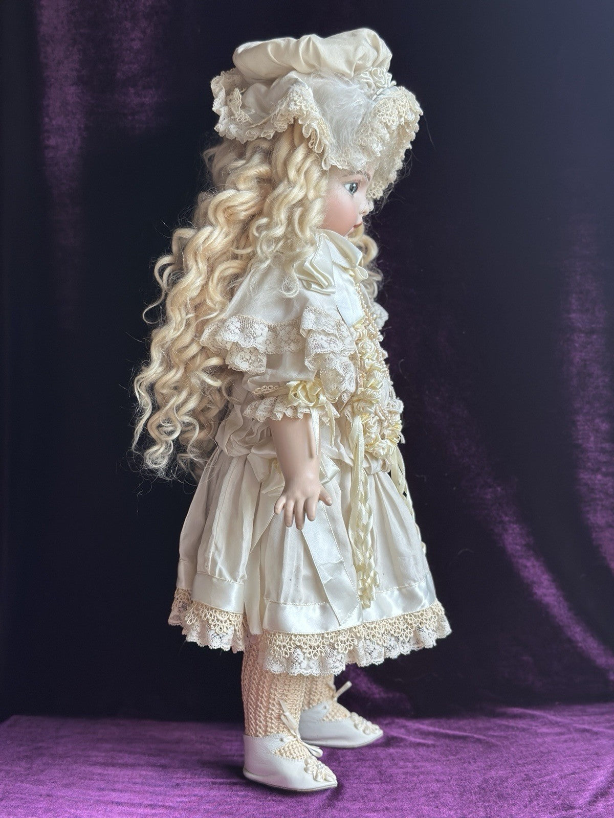 Vintage Porcelain/Comp. 22” Artist Reproduction of Antique French Bru Jne Doll