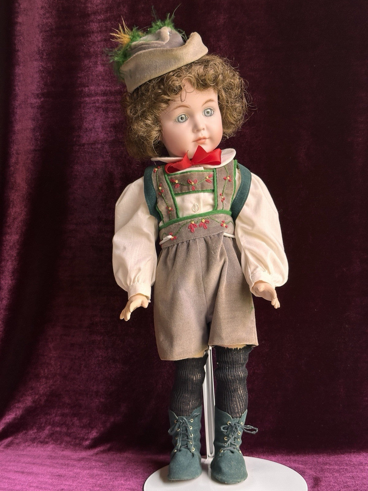 Vintage 18” Porcelain Composition Reproduction of Antique Simon Halbig Boy Doll