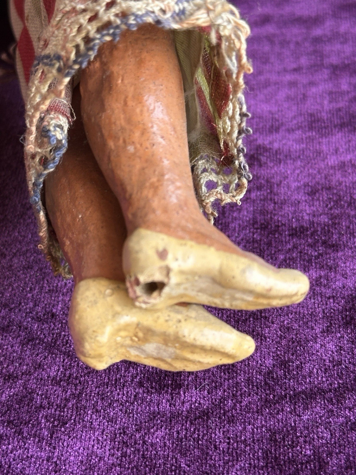 Antique German 8.5” Armand Marseille Native American Indian Bisque Head Doll