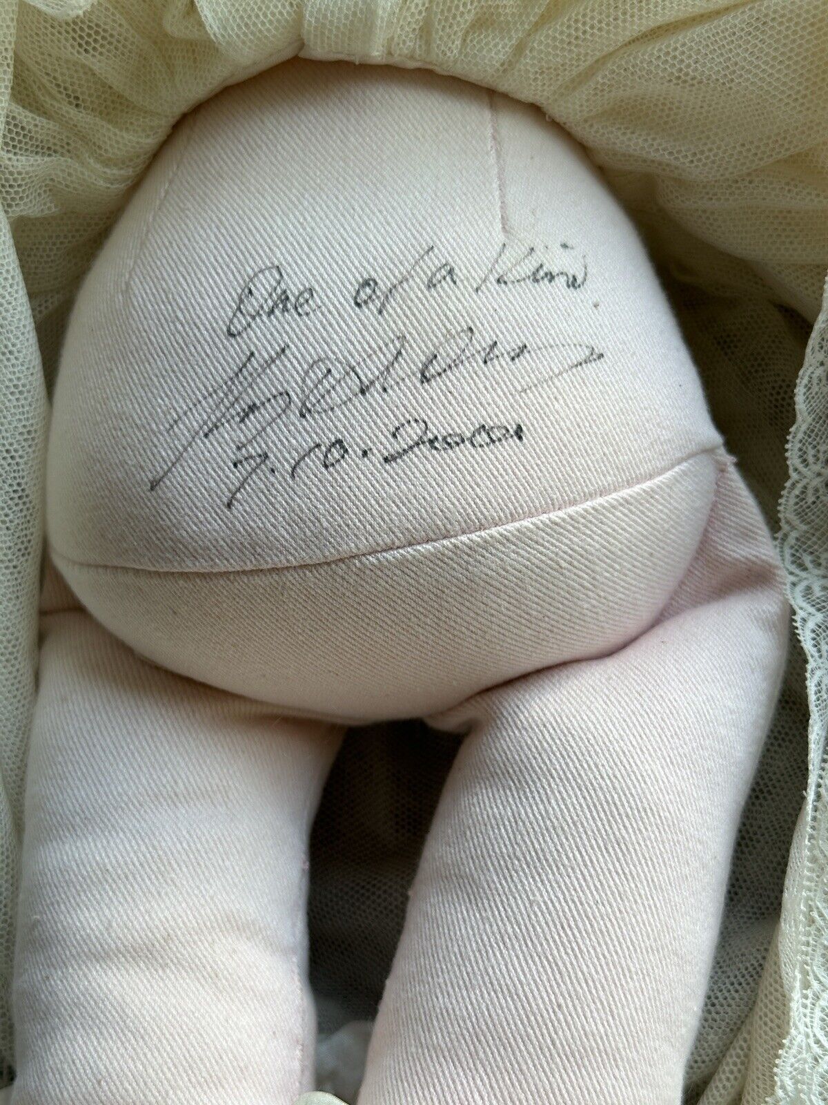 OOAK Artist 24” Polymer Clay Cloth Signed Girl Doll