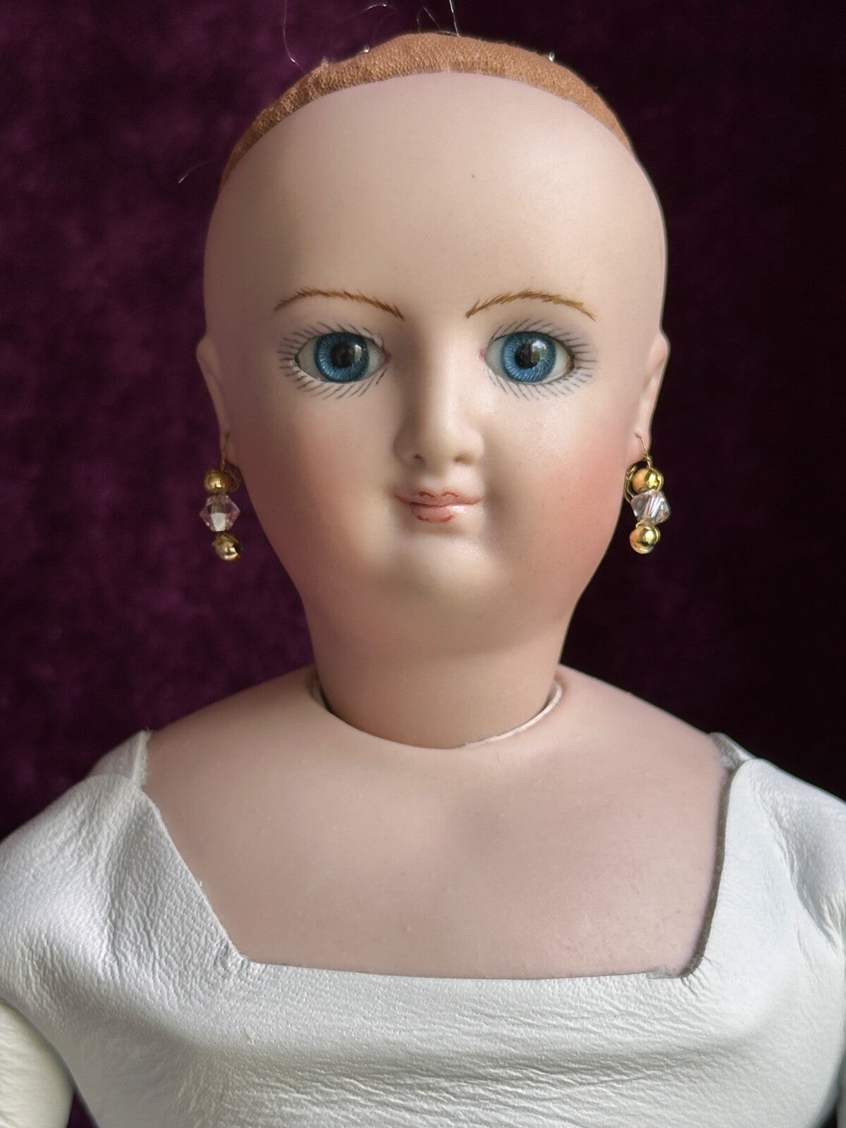 Porcelain 15.25” Reproduction of Antique French Smiling Bru Fashion Doll