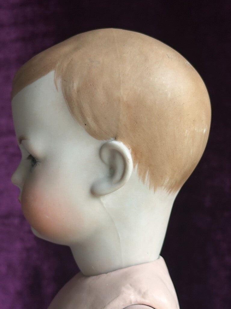 Antique 17" Bruno Schmidt 2048 Tommy Tucker Bisque Head Character Boy Doll