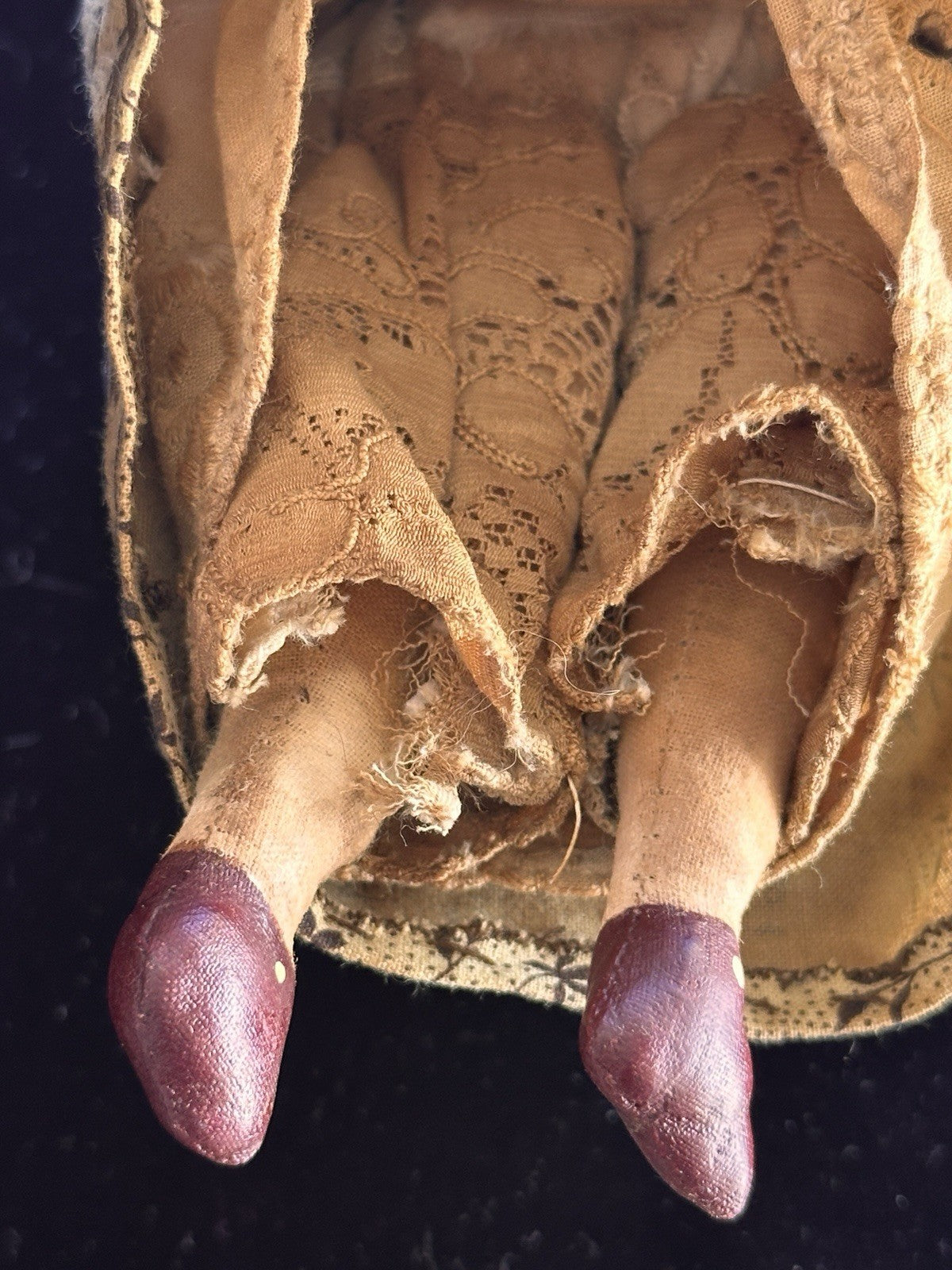 Vintage 9.5” Cloth Artist Reproduction of Antique Victorian Doll