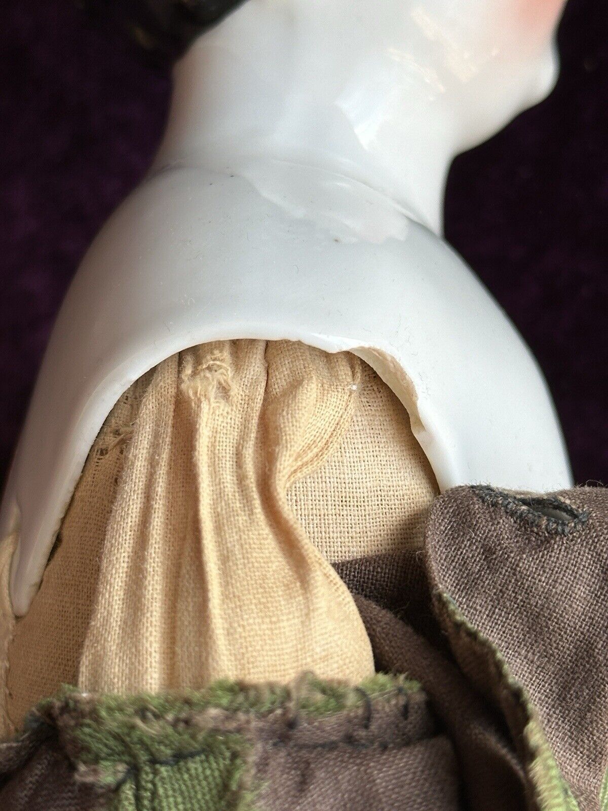 Antique German 20” Flat Top Highbrow China Shoulder Head Doll