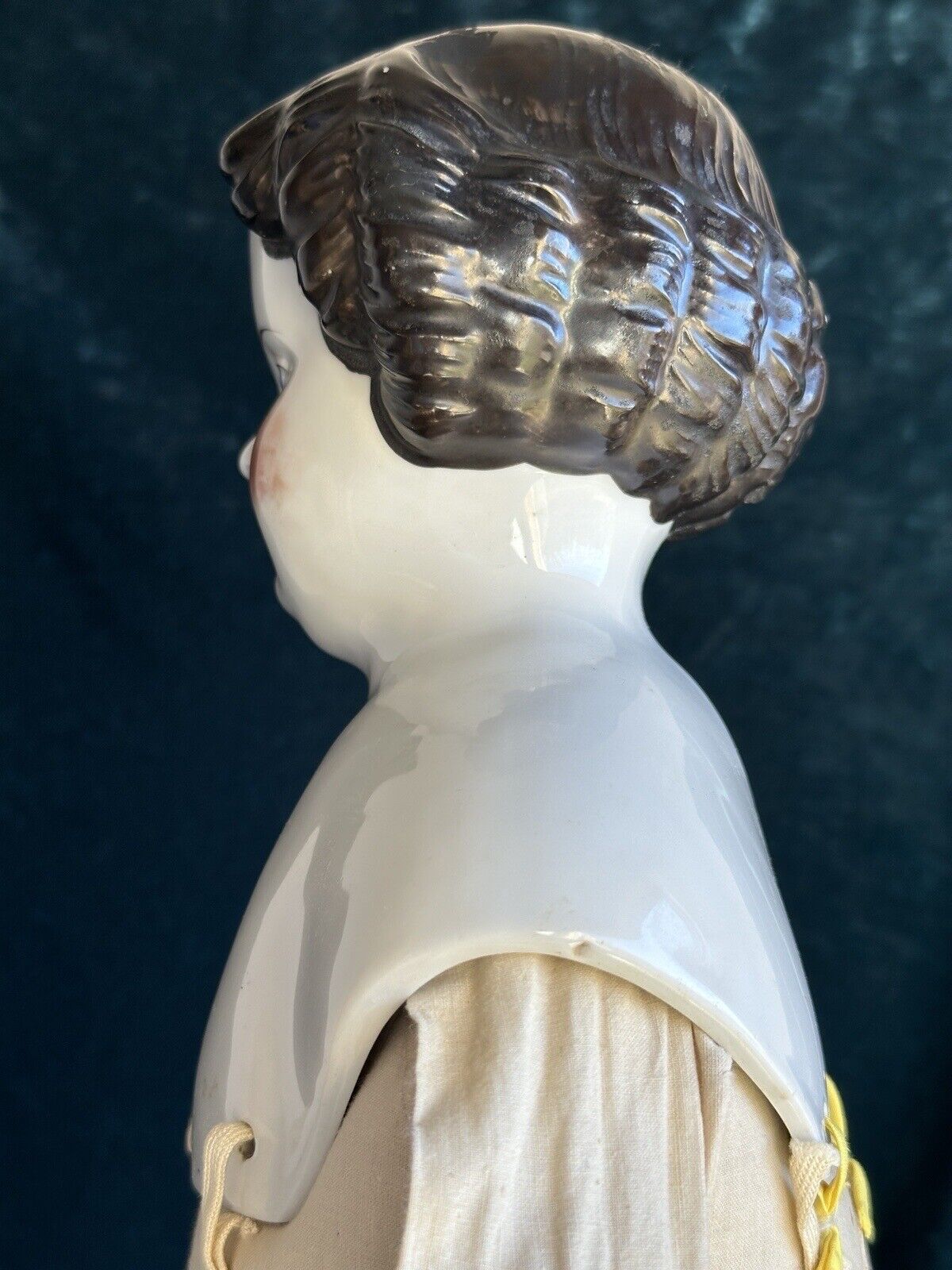 Large 31” Antique German Flat Top Highbrow China Shoulder Head Fashion Doll