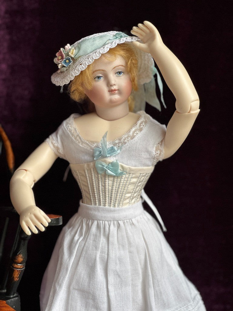 Collectible 15” Porcelain Reproduction of Antique French Huret Fashion Doll
