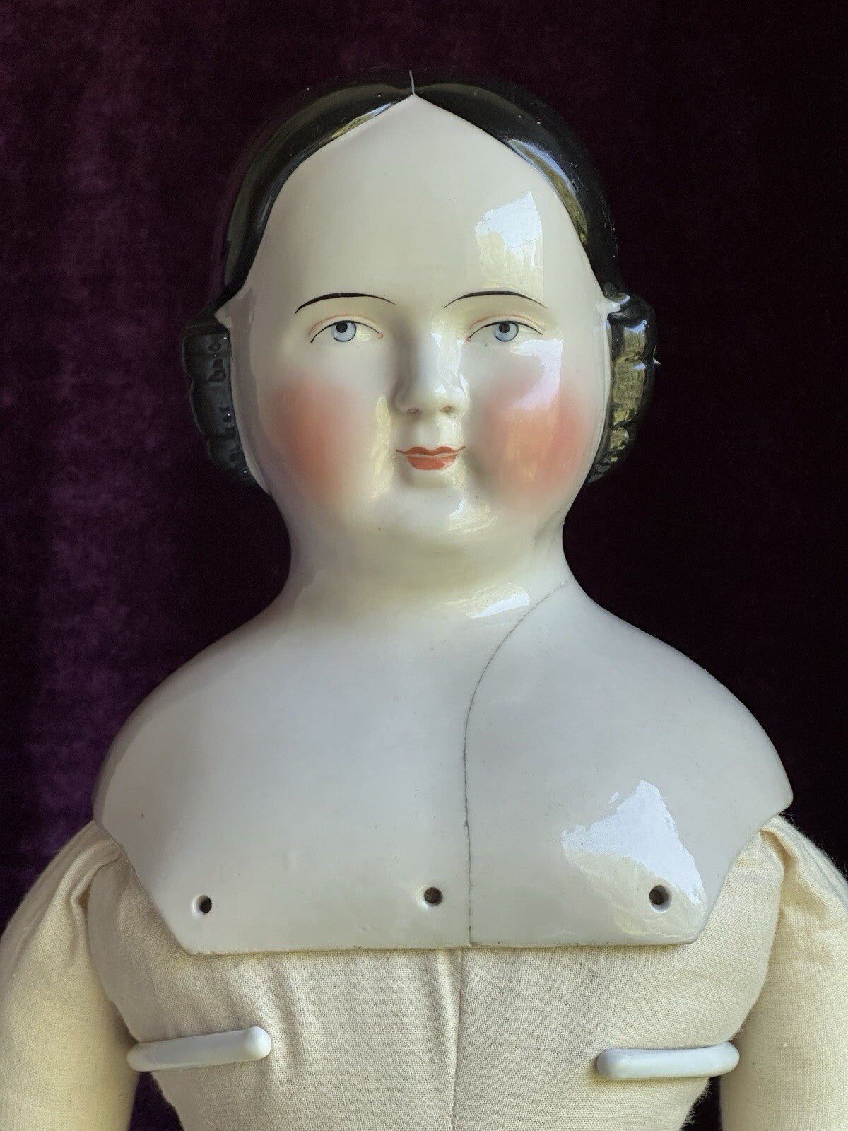 Large Antique German 25” Covered Wagon China Shoulder Head Doll