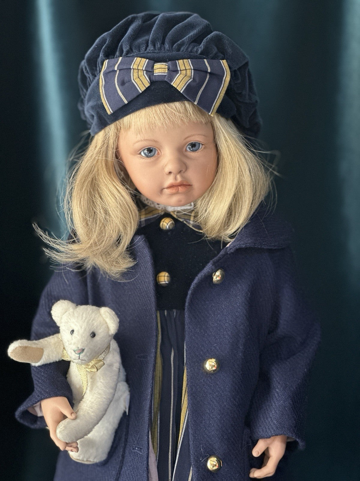 Collectible Artist 18” Porcelain Doll LE 30 With Teddy Bear