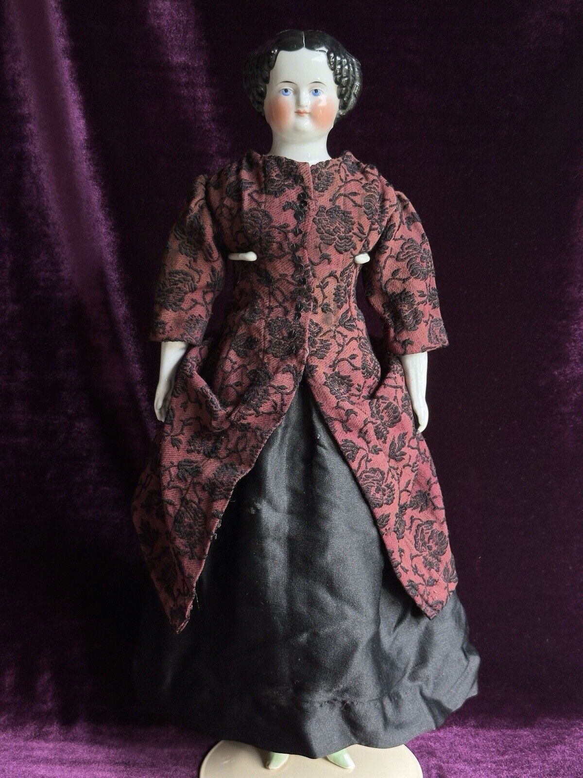 Antique German 19” Flat Top Highbrow China Shoulder Head Young Lady Doll