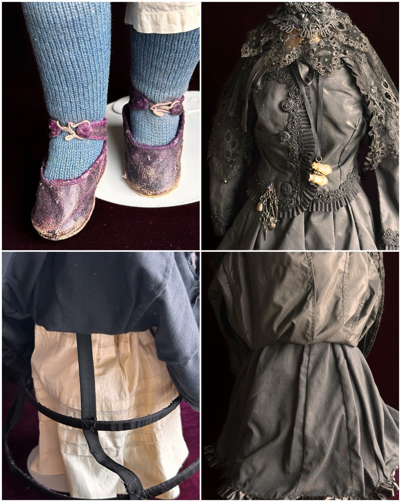 Antique French 18” Francis Gaultier Bisque Head Fashion Bebe Doll with Extras