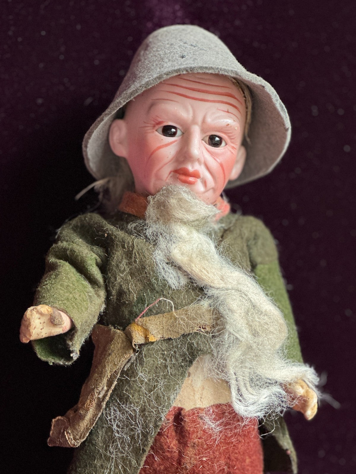 Very Rare 10” Antique German Cuno Otto Dressel "Old Rip" Character Bisque Doll