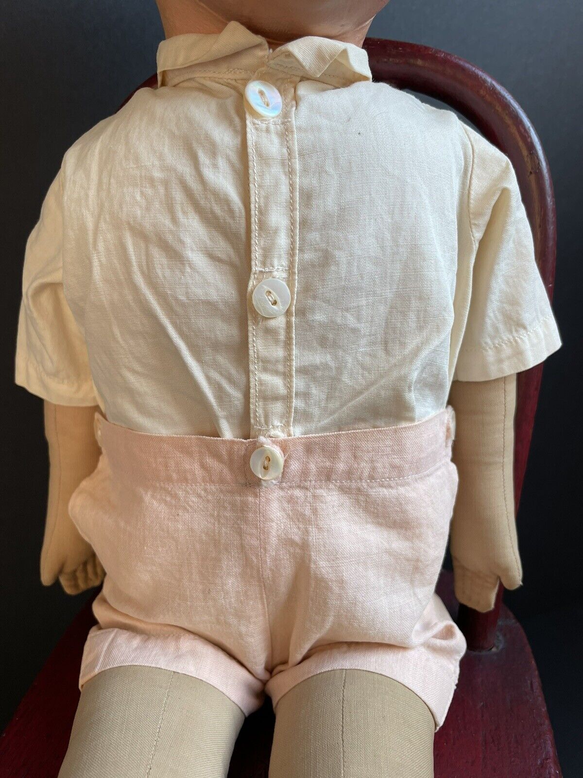 Antique American 19” Kamkins Cloth Oil Painted Doll