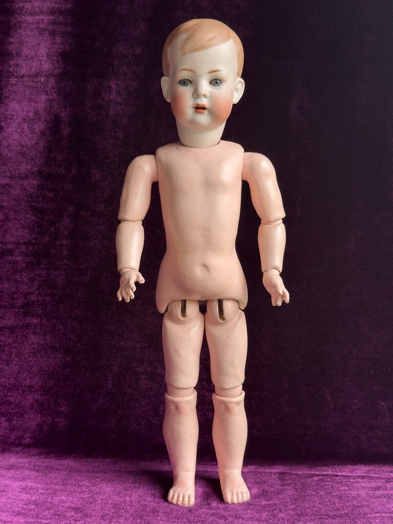 Antique 17" Bruno Schmidt 2048 Tommy Tucker Bisque Head Character Boy Doll
