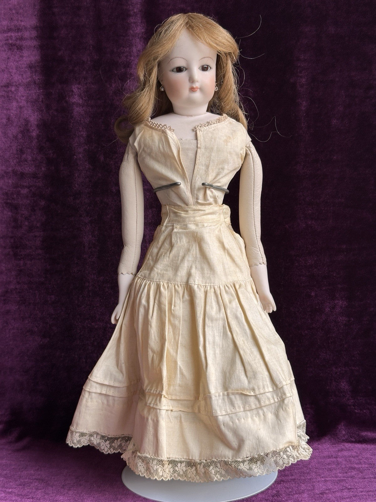 Porcelain 16” Reproduction of Antique French Gaultier Fashion Doll By Clara Wade