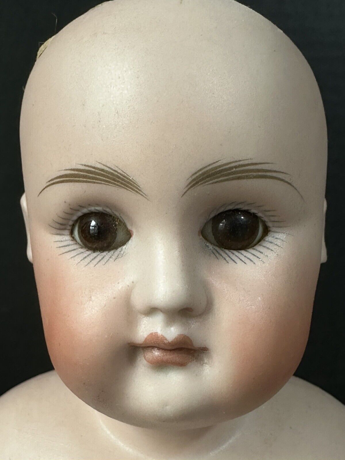 Early JDK Kestner Pouty Face Closed Mouth Bisque Shoulder Head 14” Doll Marked 3