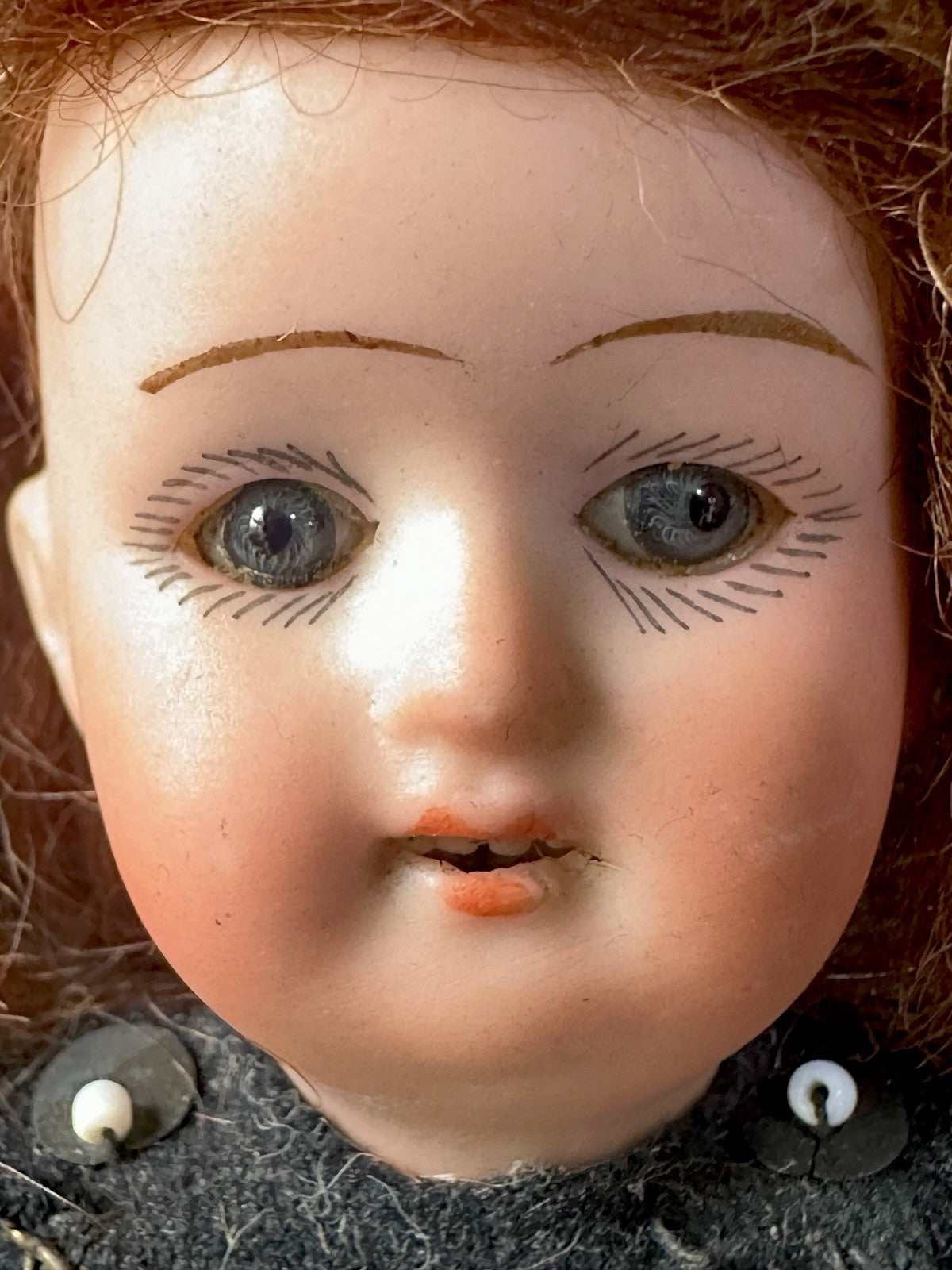 Antique German 5” Mignonette Doll Bisque Head Composition Body Painted Shoes