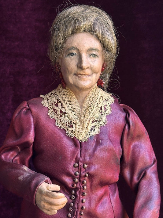 Vintage 15.5” OOAK Artist Clay Sculptured Character Portrait of Woman Doll