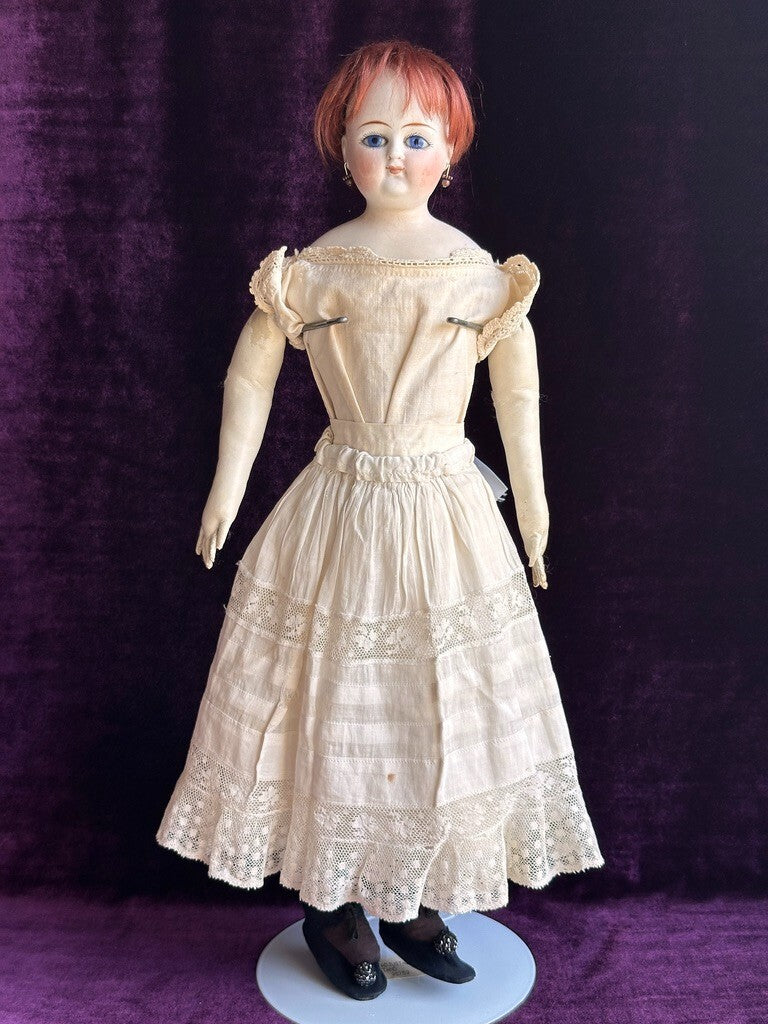 Rare Antique German 18” Belton Solid Domed Bisque Shoulder Head Fashion Doll