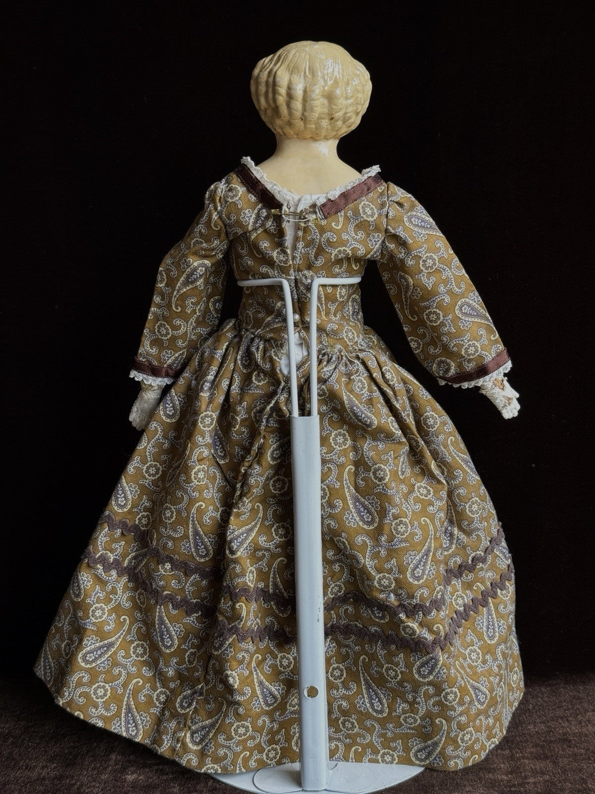 Antique German 14” Müller & Strassburger Papier Mache Doll Original Label