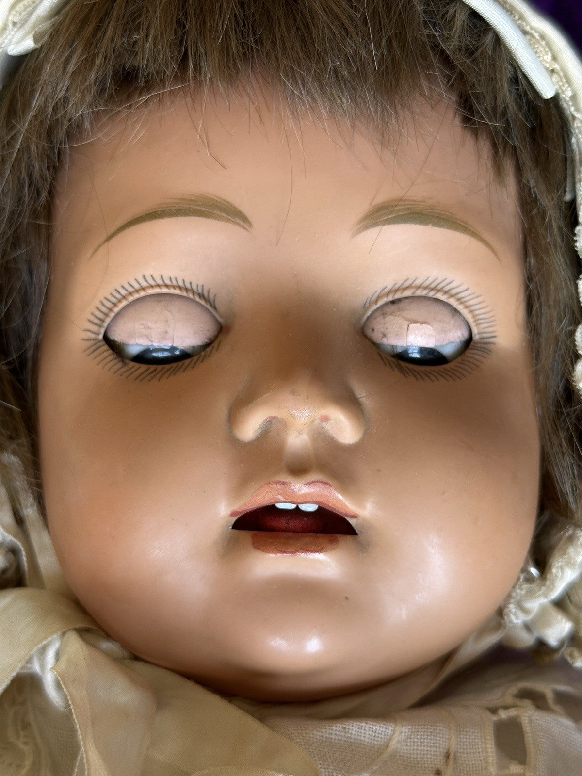 Vintage German Lifesize 31” Schutz-Marke 60 Celluloid Head Composition Body Doll