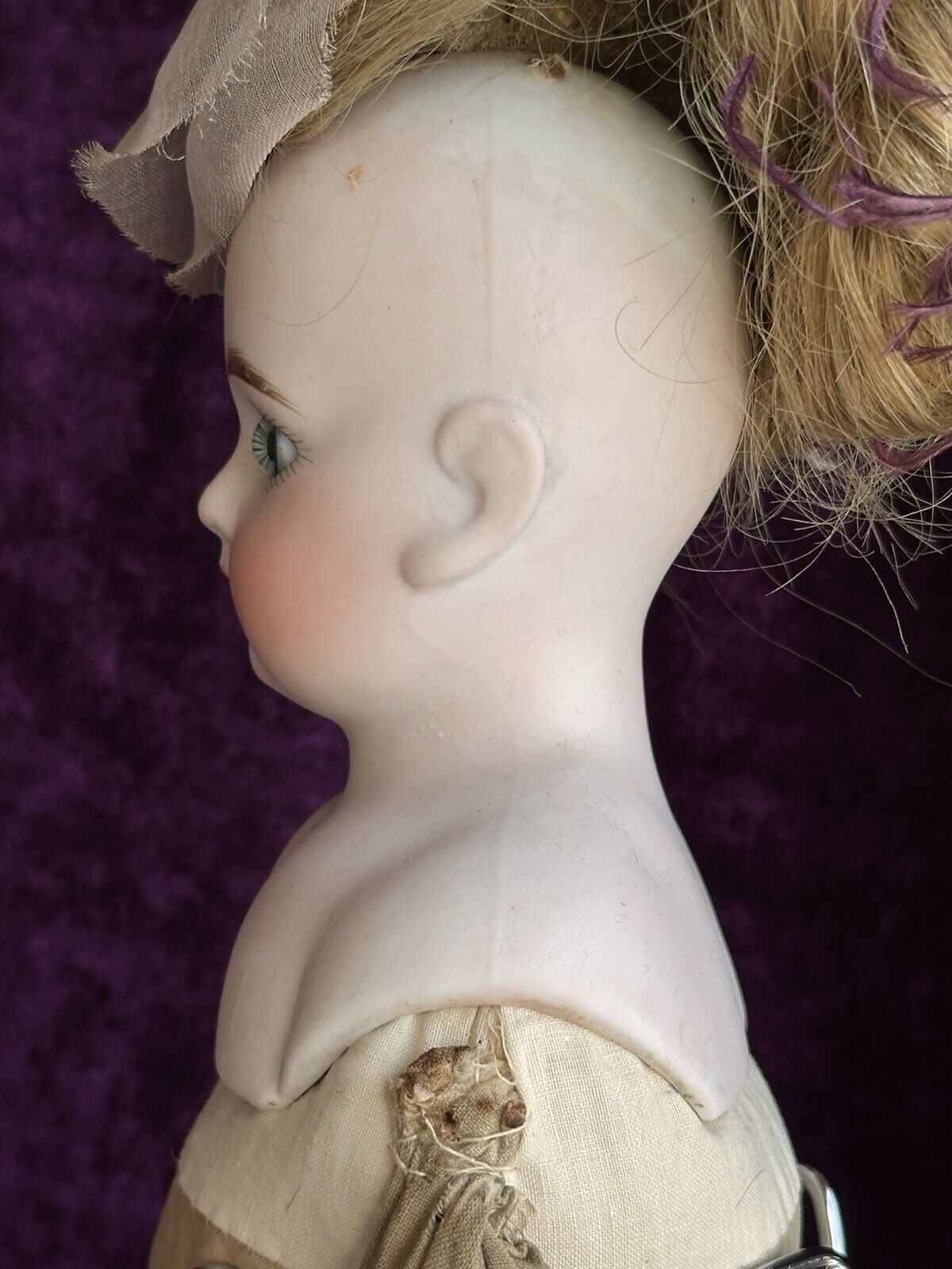 Antique German 16” Kestner (?) Solid Dome Head Belton Bisque Shoulder Head Doll