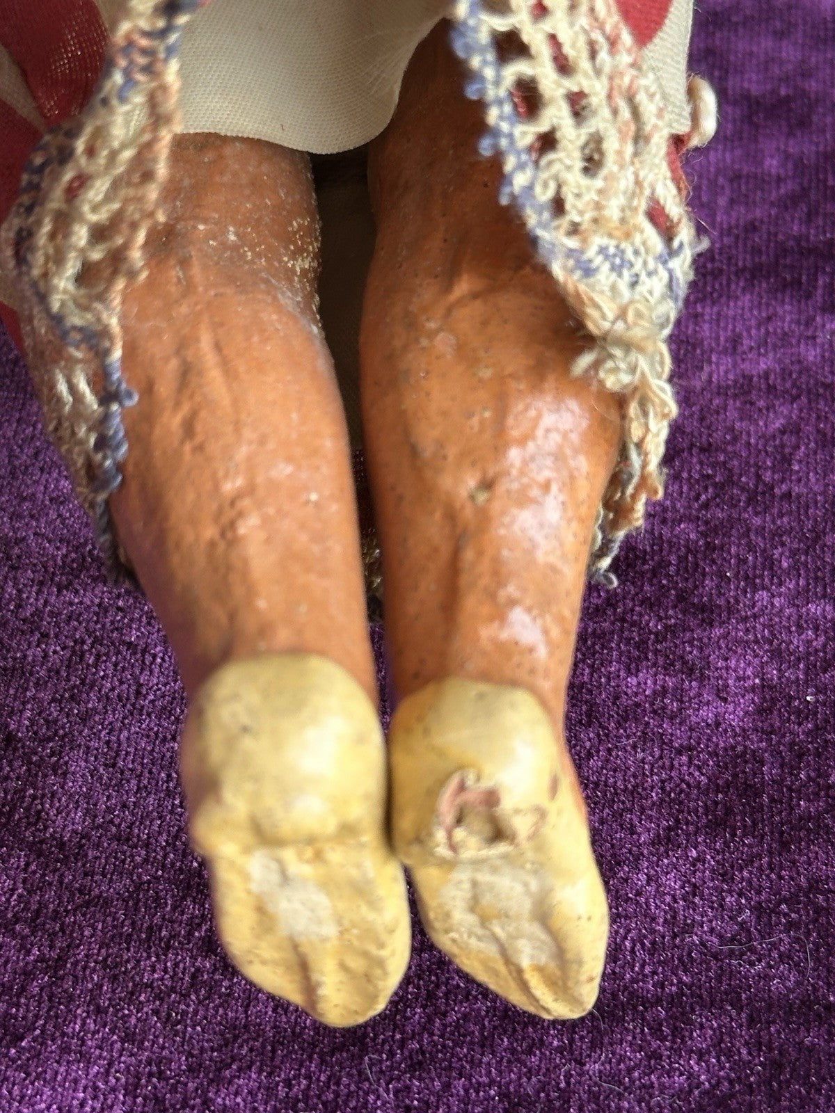 Antique German 8.5” Armand Marseille Native American Indian Bisque Head Doll