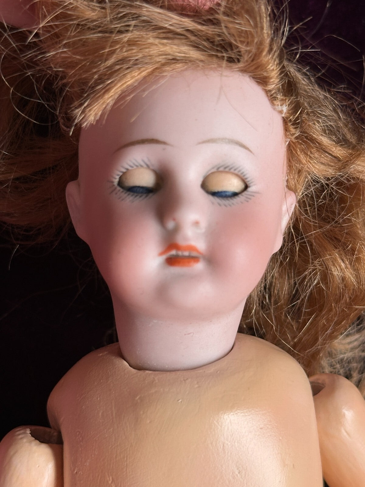 Antique German Miniature 8" Simon Halbig Bisque Head Square Teeth Doll