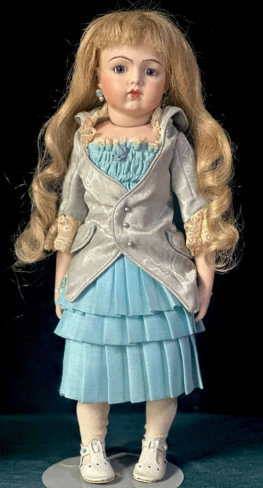 Vintage Reproduction of Antique French Bru Jne 14” Doll Handmade Outfit