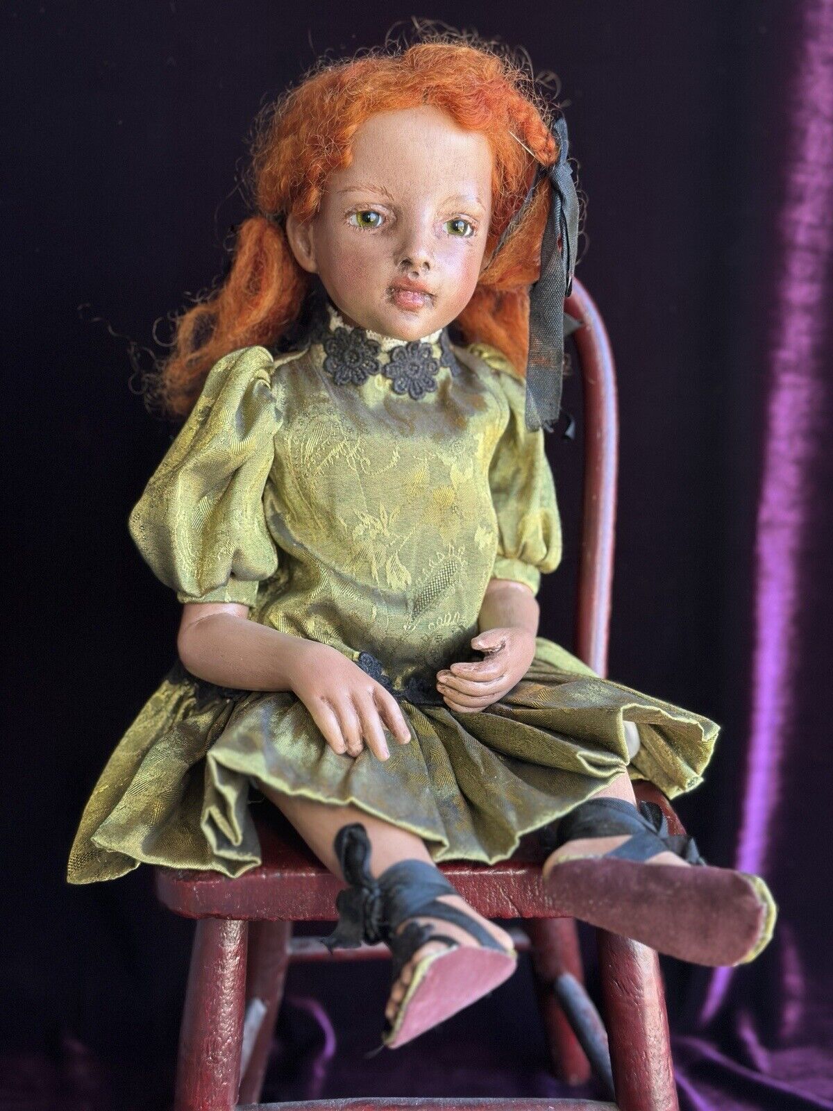 OOAK Cindy Koch Collectible 17” Polymer Clay (?) Artist Doll