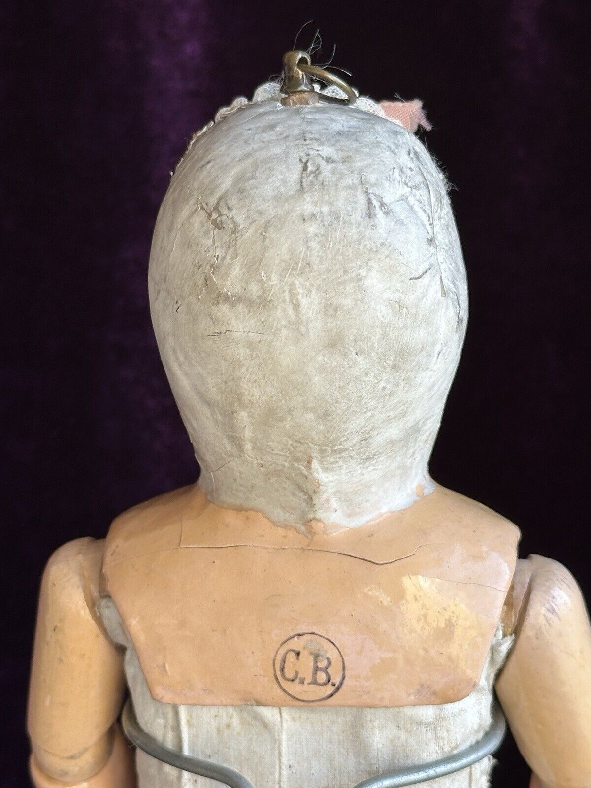 Antique German 14” Carl Bergner 3-Faces Multifaceted Bisque Head Doll