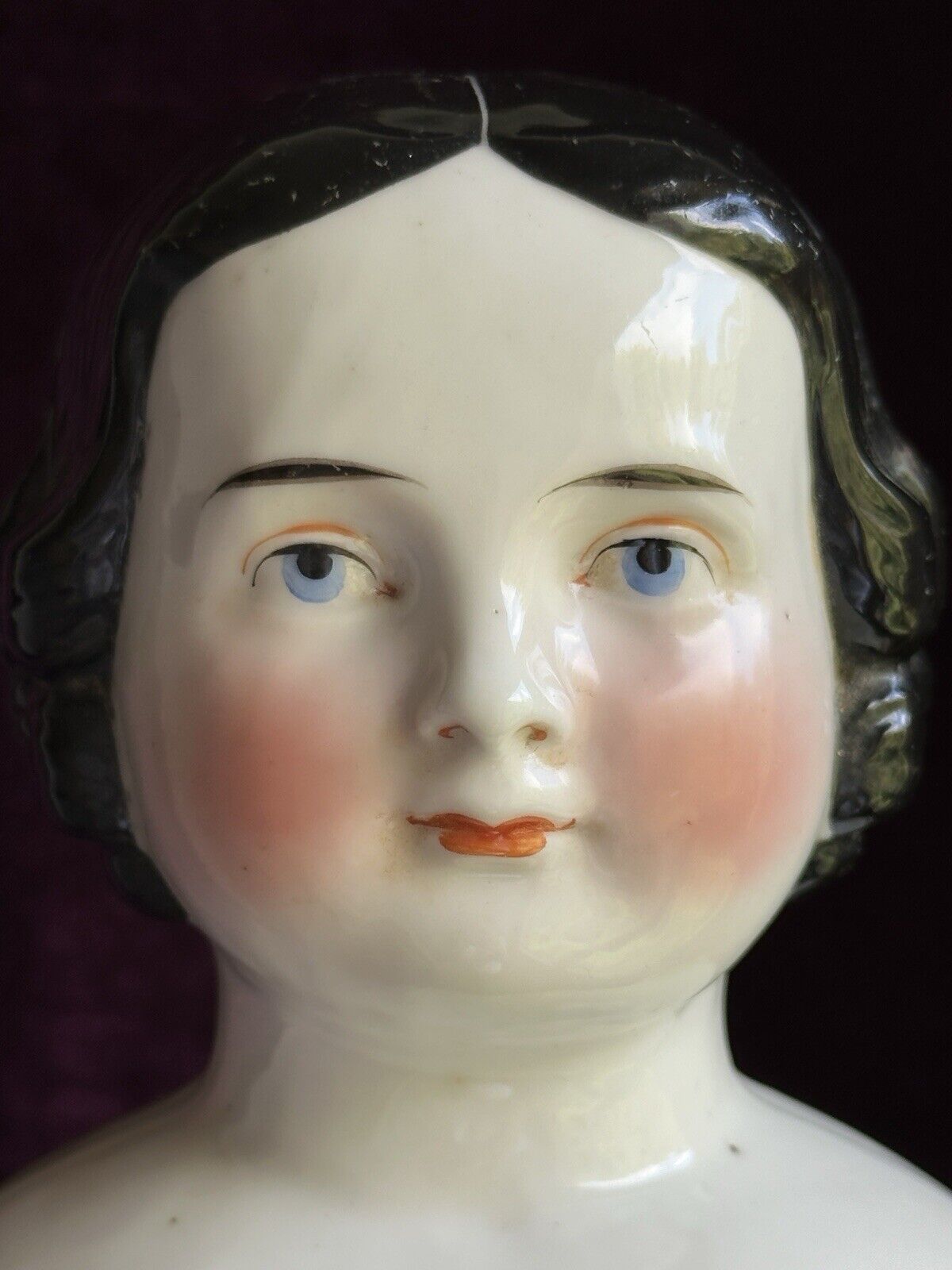Antique German 23” Kister Flat Top High Brow China Shoulder Head Doll