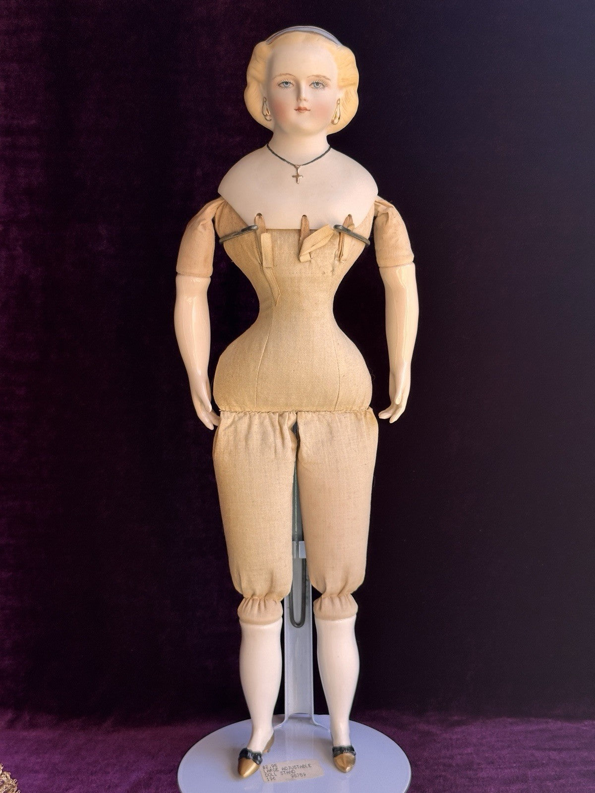 Vintage 1957 18” Reproduction of Antique German China Parian Fashion Doll