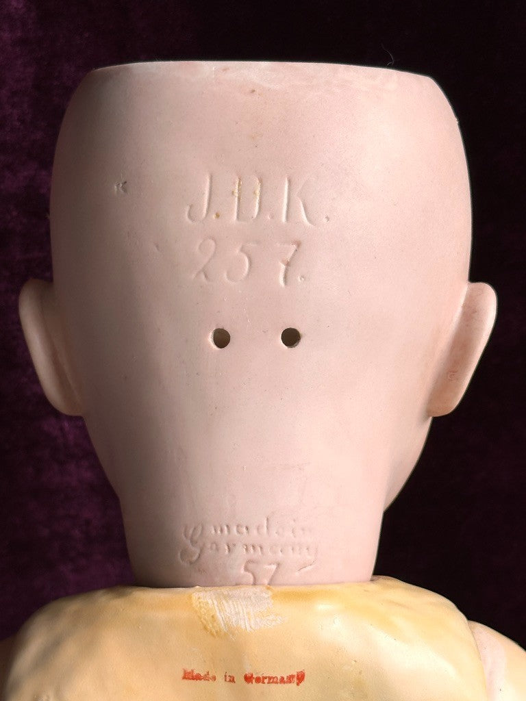 Large 21” Antique German JDK Kestner 257 Bisque Head Baby Doll Composition Body