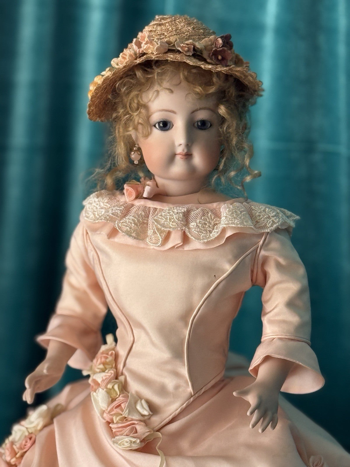 Vintage Artist Porcelain 20” Reproduction of Antique French Fashion FG Doll