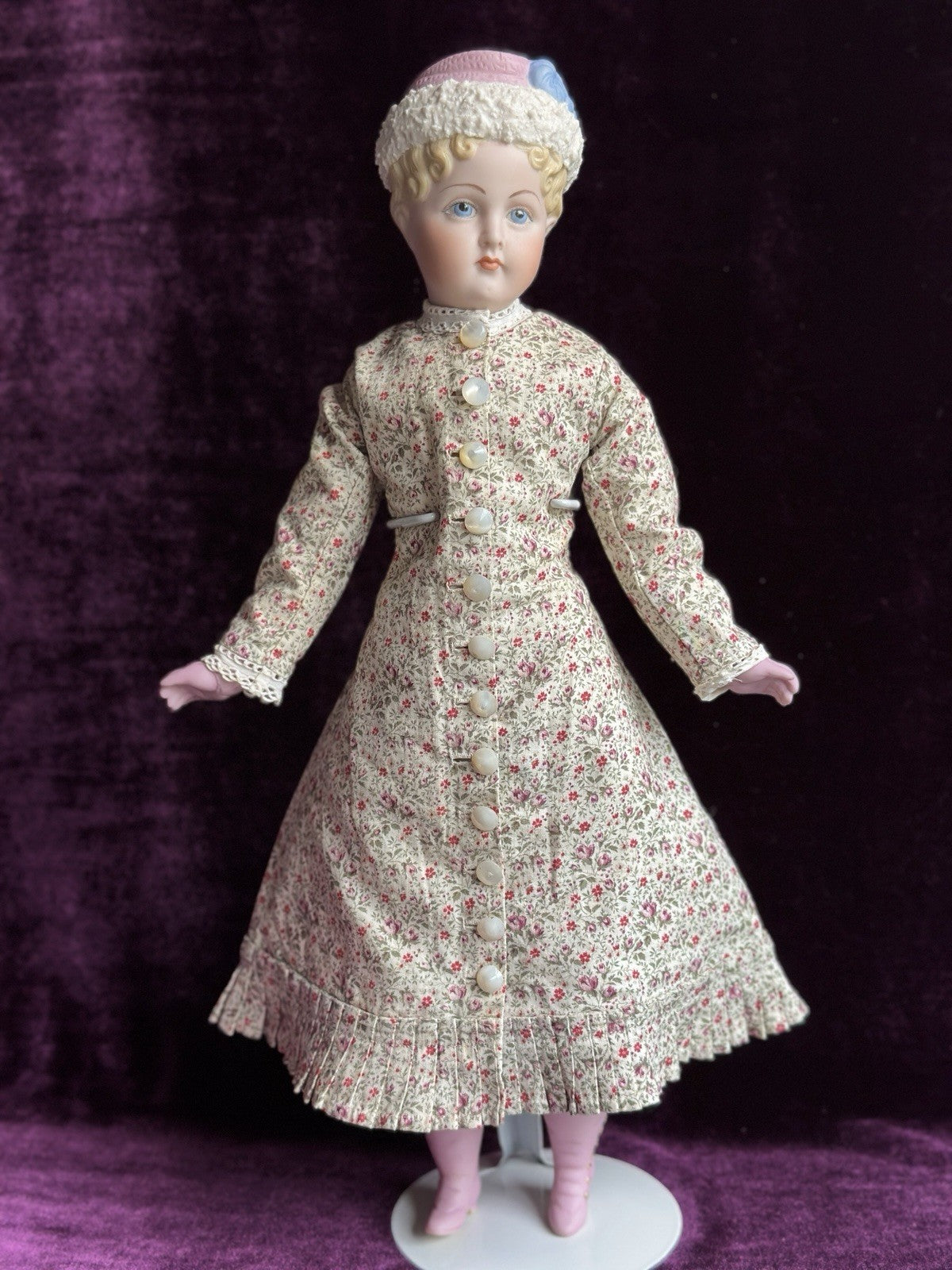 Rare Vintage 17.25” Artist Repro Porcelain Antique German Parian Style Doll
