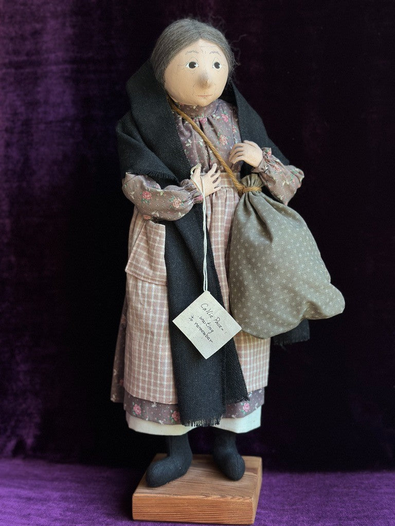 Vintage NIADA Artist Ellen Turner Cloth Painted Handmade 18.5” Doll with Tag