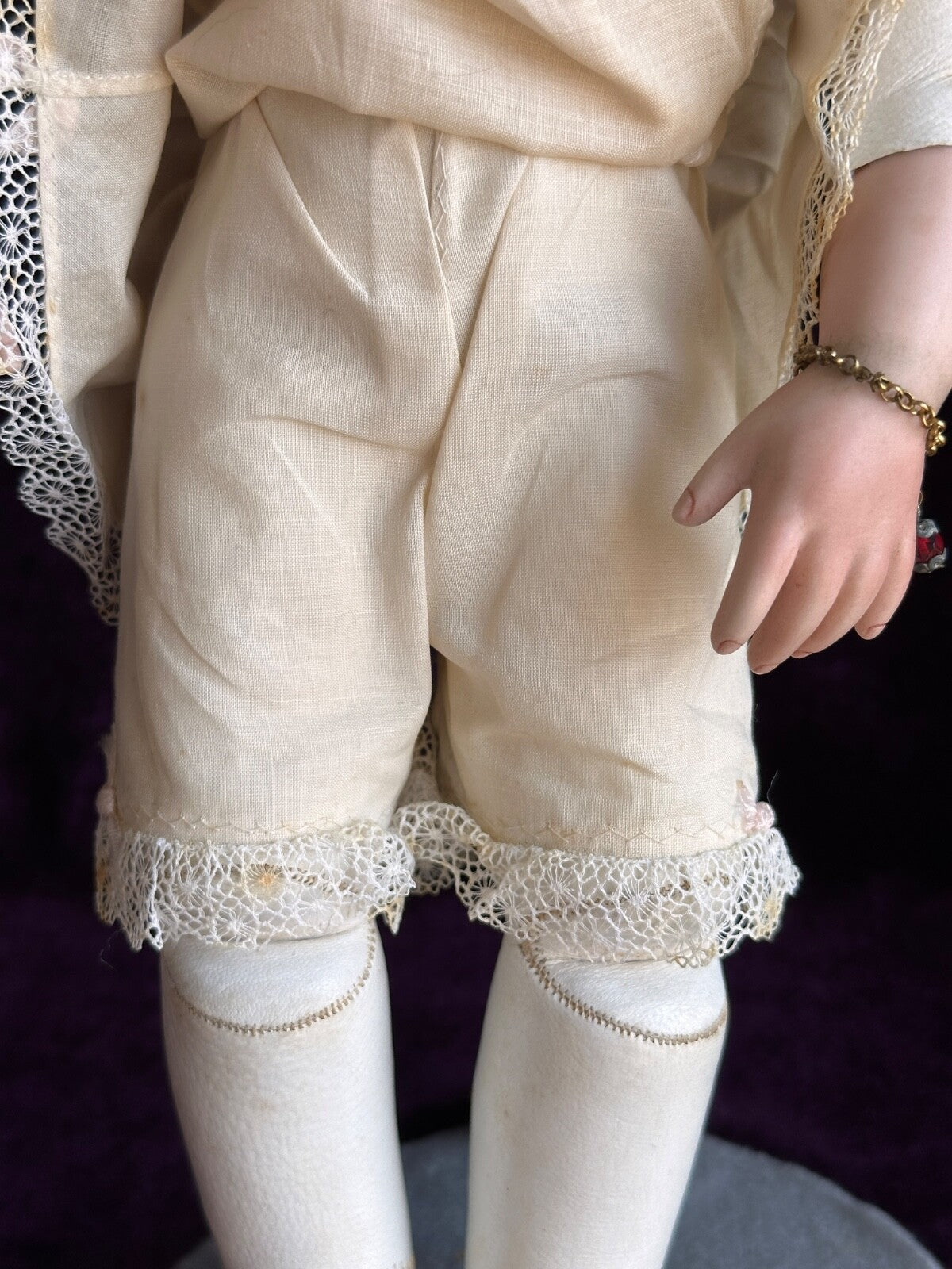 Vintage 15” Artist Reproduction of Antique French Bru Jne Porcelain Leather Doll