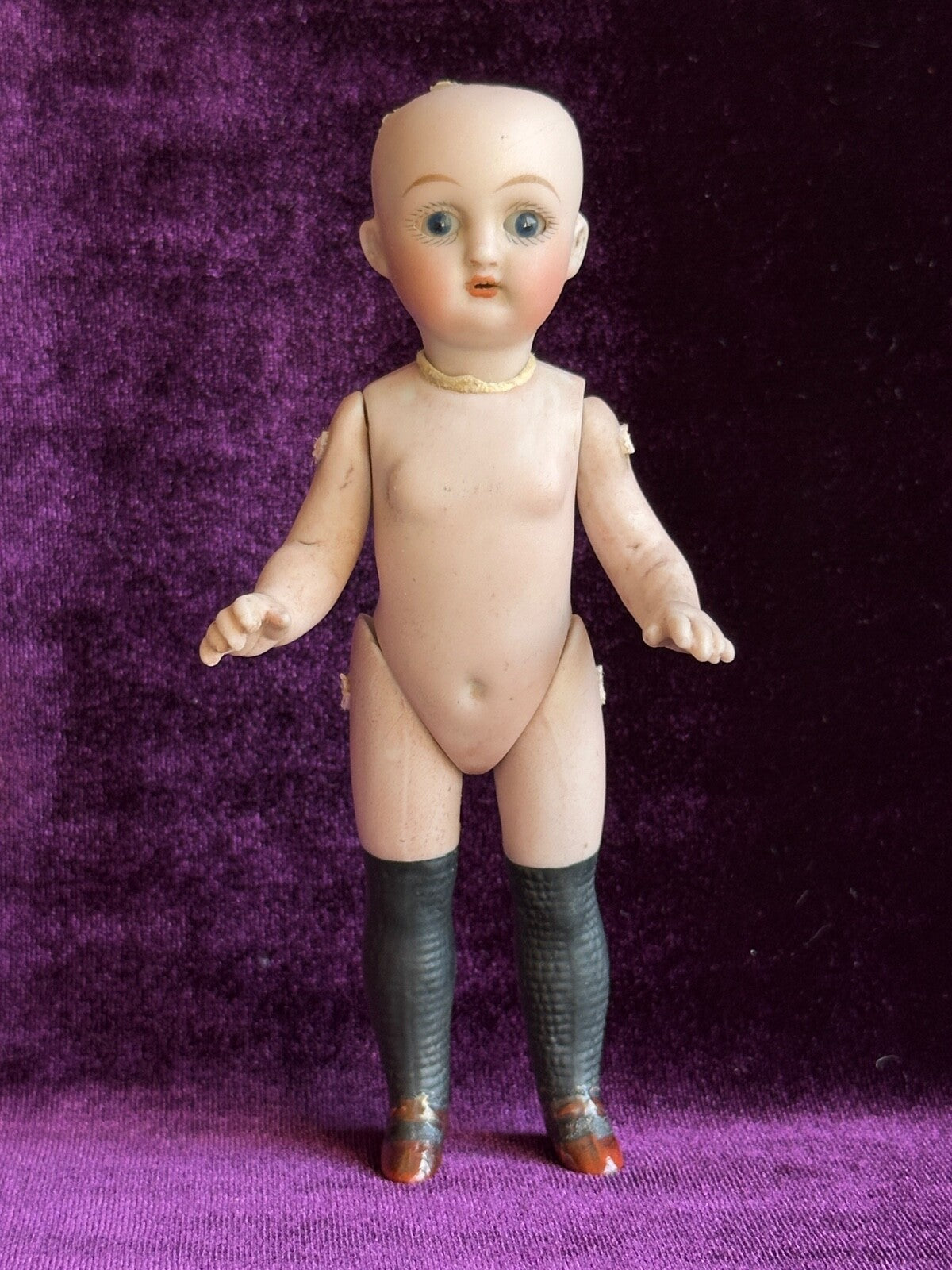 Antique German 5.375” Simon Halbig 890 All Bisque Mignonette Doll
