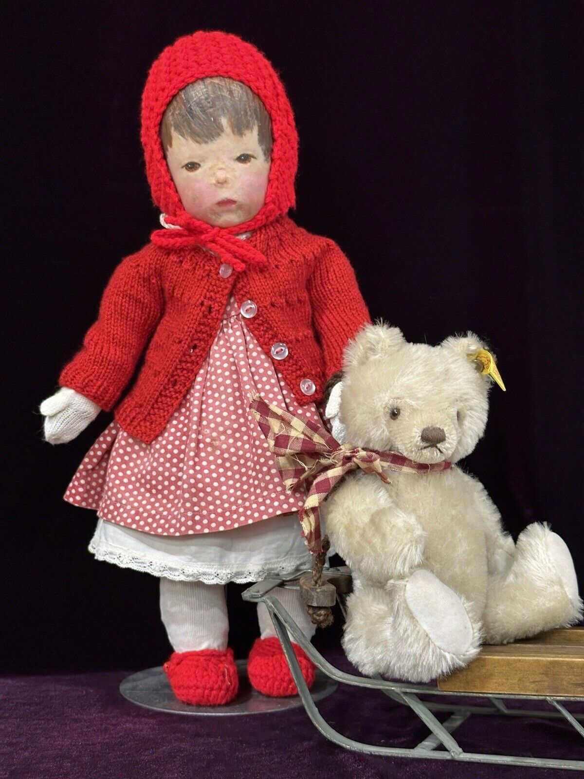 Antique German 17” Early Kathe Kruse Type 1 Wide Hips Doll