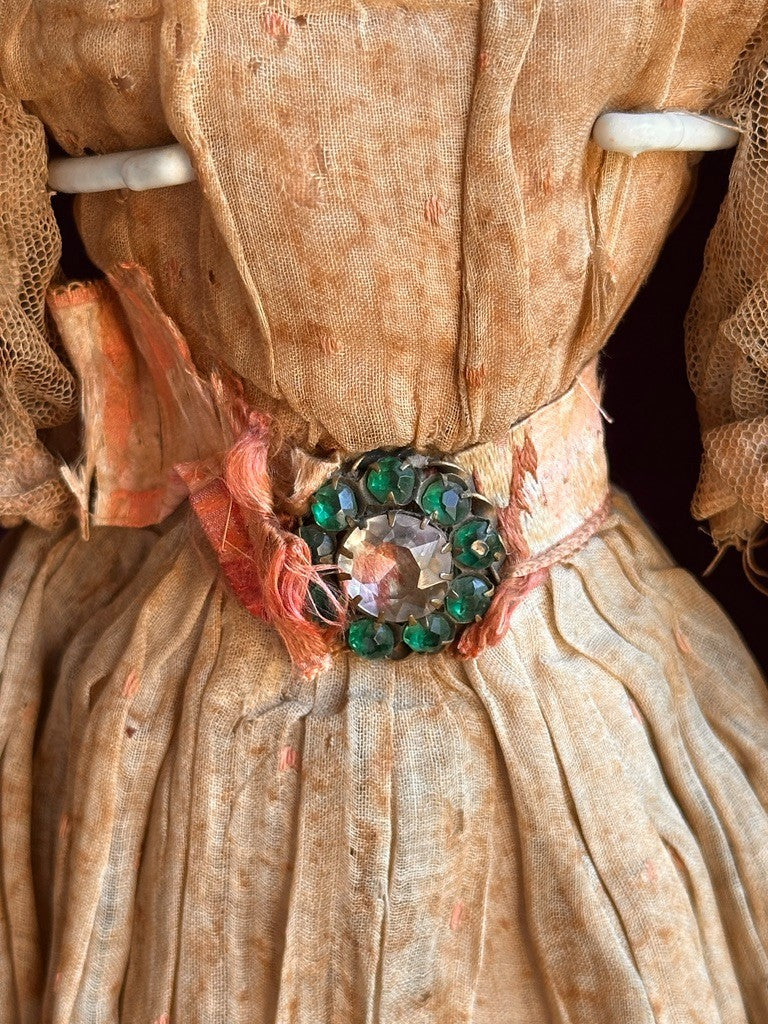 Large Antique German 18” Papier Mache Milliner’s Model Spill Curls Doll