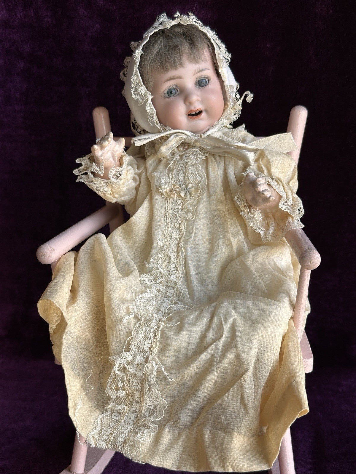 Antique German 11” Armand Marseille 980 Bisque Head Character Baby Doll